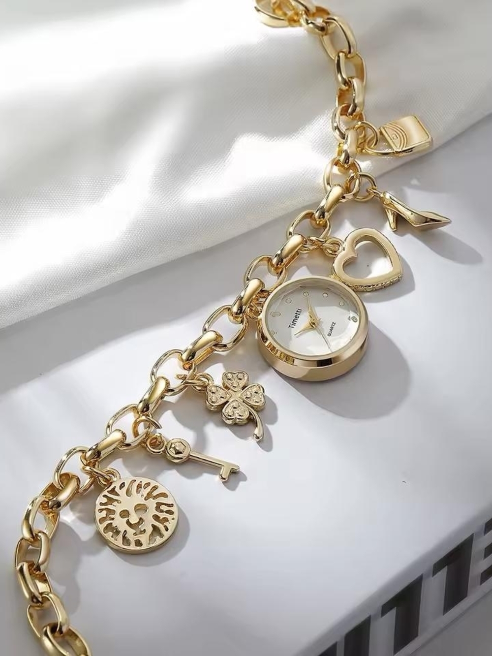Gold Charm Bracelet Watch for Women - Picture 3 of 4